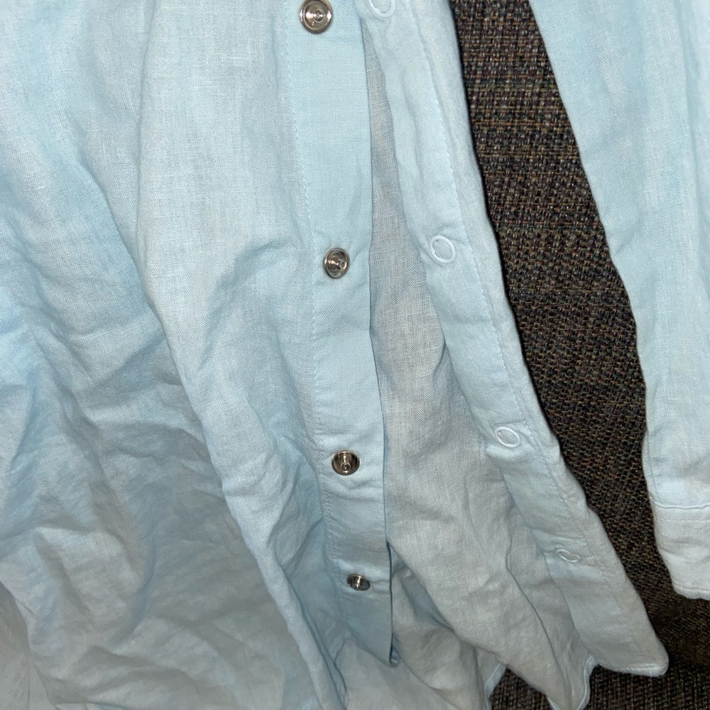 Long Sleeve Collared Side Woven Popover Maternity Shirt - Isabel Maternity, XS - Picture 6 of 9